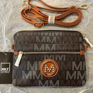 Brand New MKF Mia K Farrow Brown Crossbody Bag